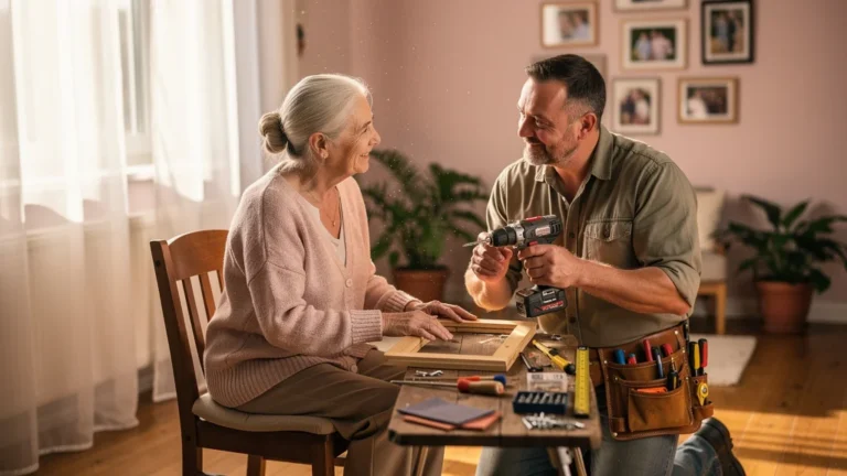 Assistance bricolage personnalisée pour personnes âgées avec aide attentive à domicile