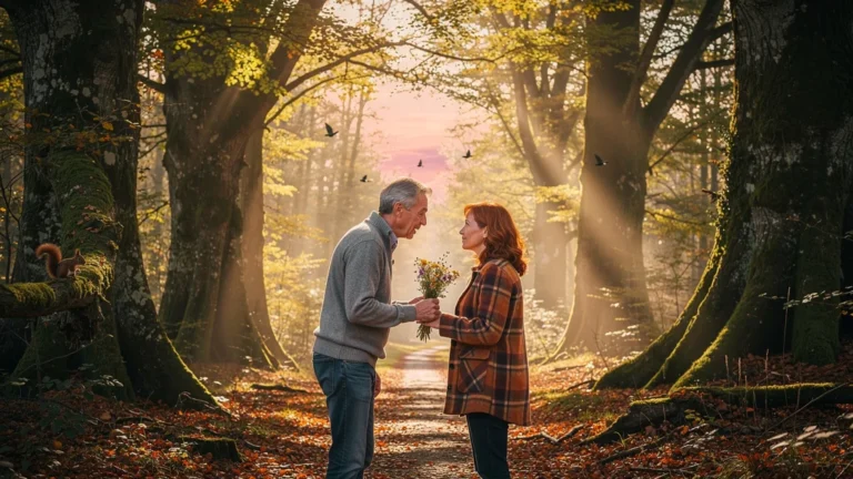 Balade en forêt de Loches déclenchant une conversation impossible entre deux personnes en automne